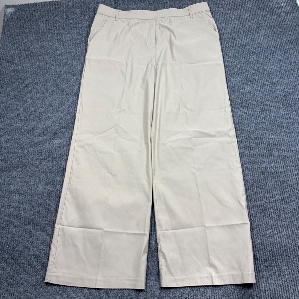 Antthony Original Pants Womens 1X Beige Wide Leg Casual Style 21398